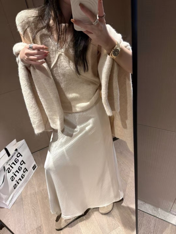 蕾絲背心開襟衫兩件毛衣套裝