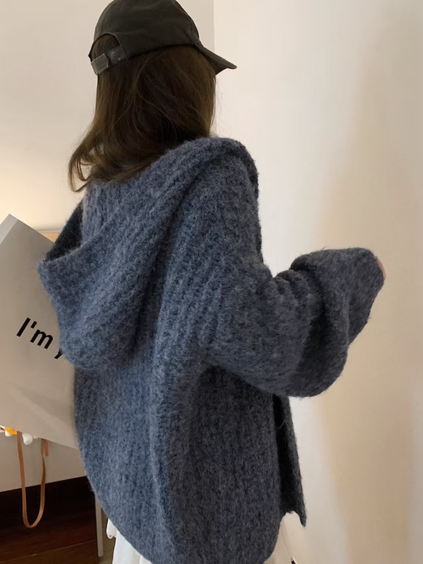 含羊駝連帽燈籠袖外套