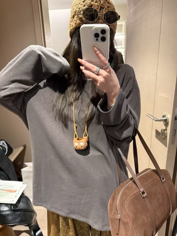 露背接蕾絲長袖t恤上衣