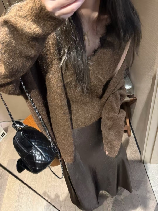 蕾絲背心開襟衫兩件毛衣套裝