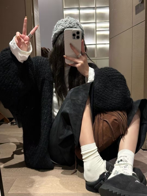 入秋仿磨皮麂皮絨感八分皮褲