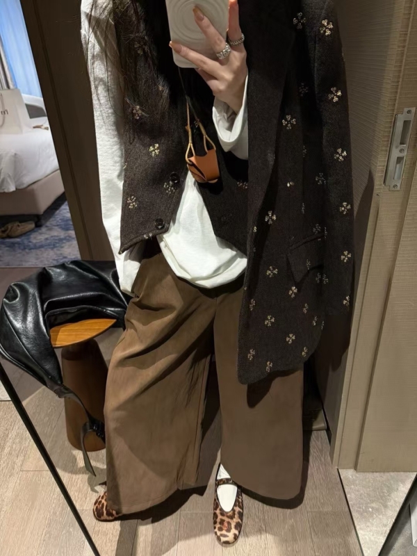 入秋仿磨皮麂皮絨感八分皮褲