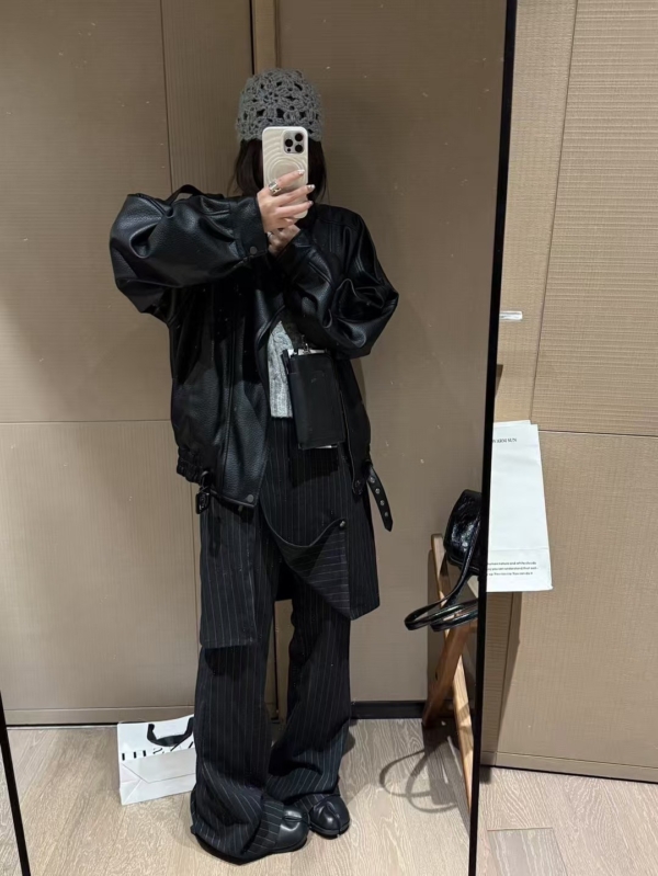 條紋西裝屁簾長褲