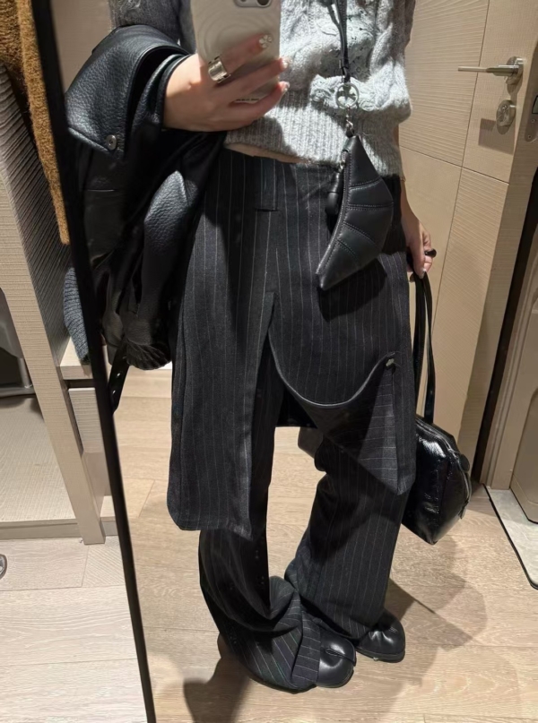 條紋西裝屁簾長褲