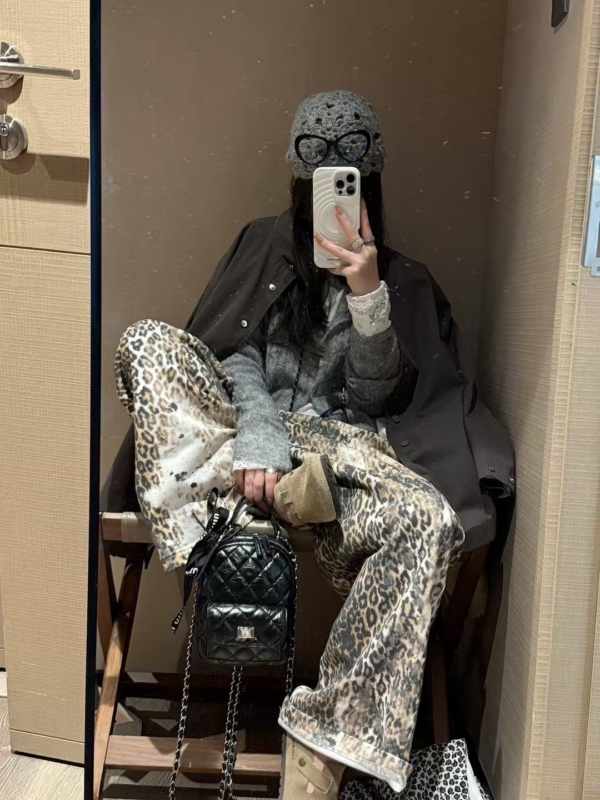 毛圈鬆緊腰休閒迷彩豹紋衛長褲