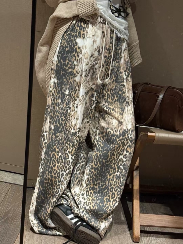 毛圈鬆緊腰休閒迷彩豹紋衛長褲