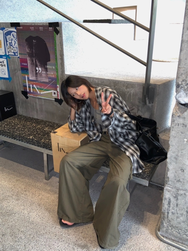 復古格子襯衫百搭長袖襯衫