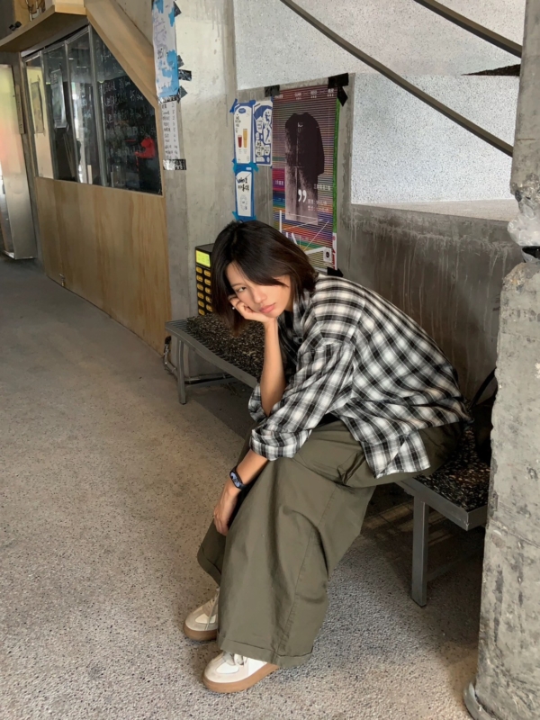 復古格子襯衫百搭長袖襯衫