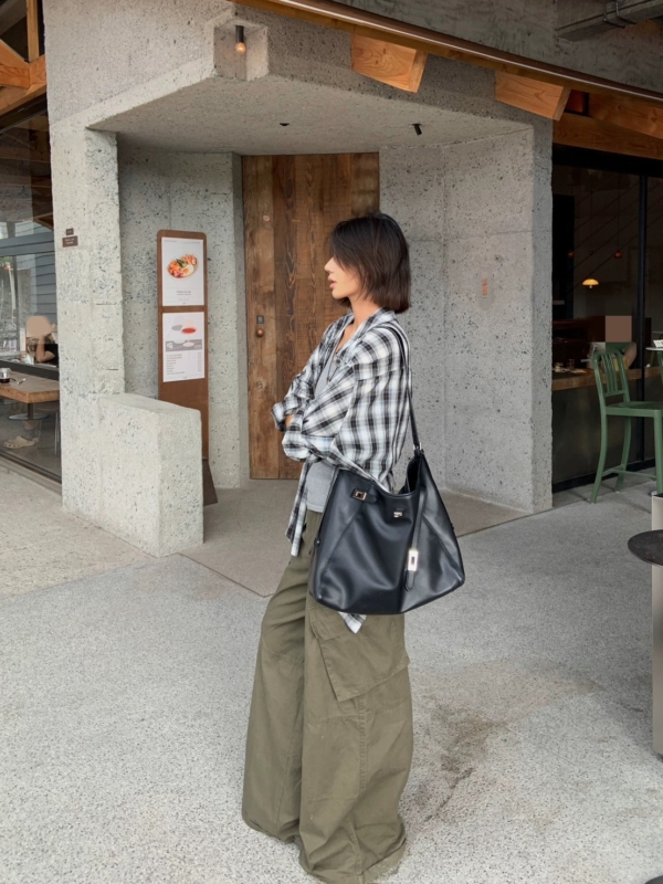 復古格子襯衫百搭長袖襯衫