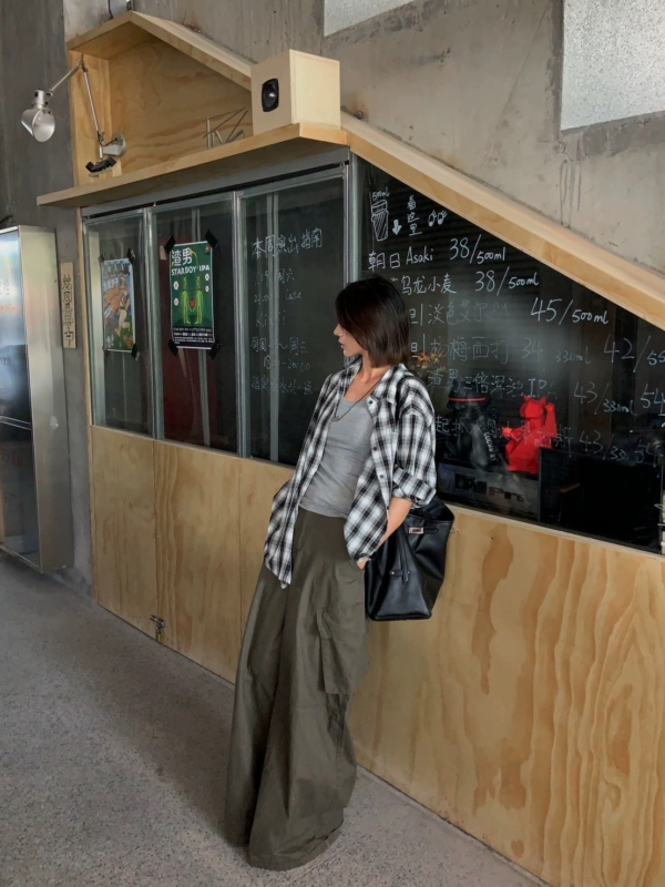 復古格子襯衫百搭長袖襯衫