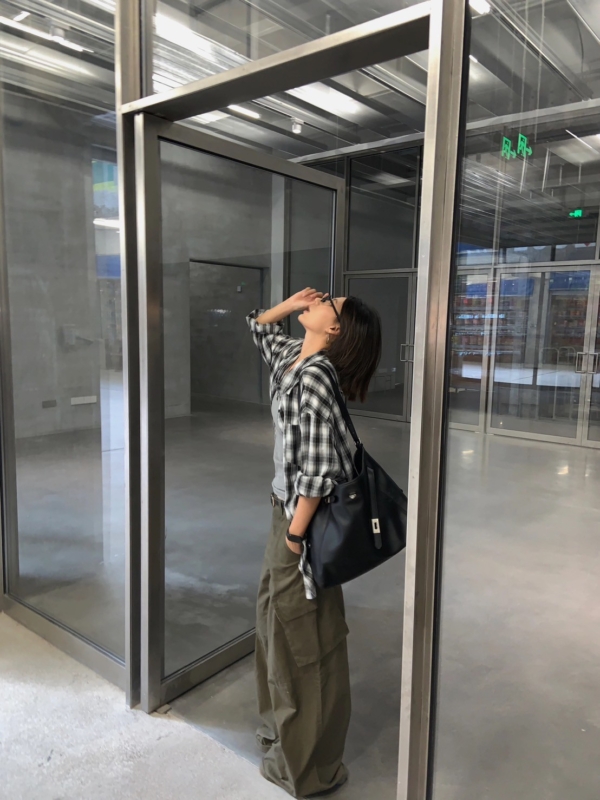 復古格子襯衫百搭長袖襯衫