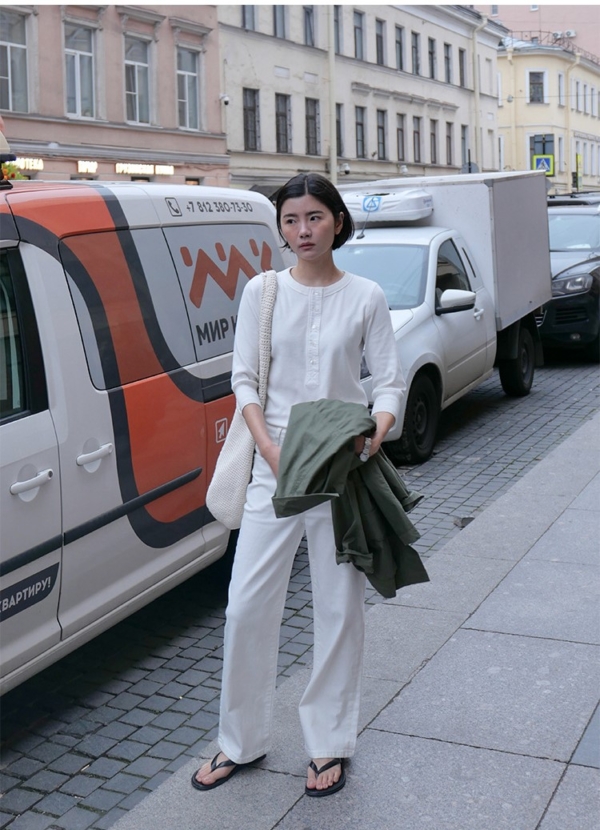 神褲柔軟高腰微喇叭牛仔長褲