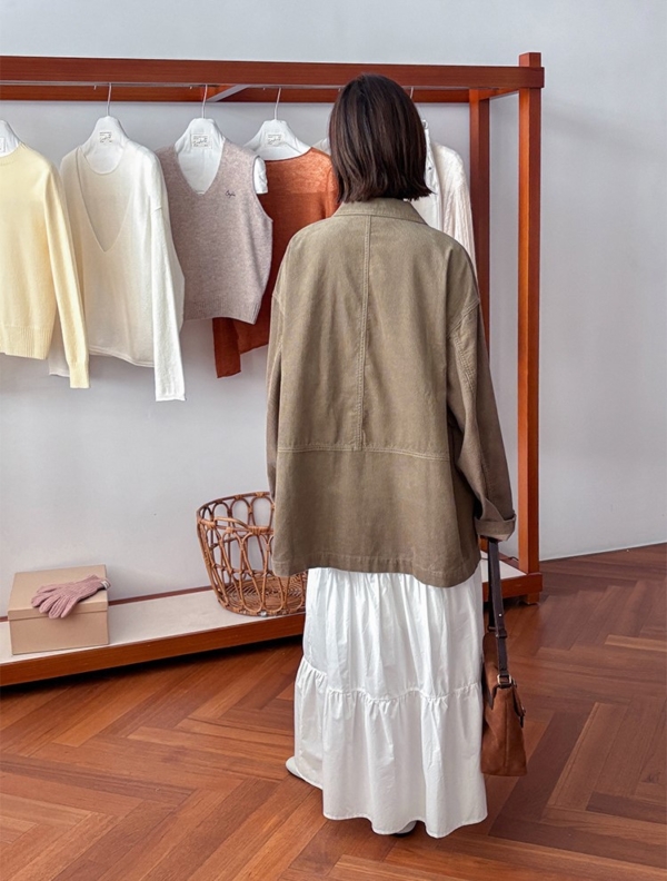 燈芯絨紋理質感外套